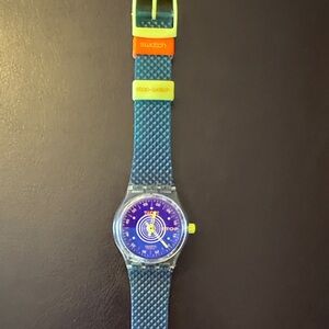 Swatch Vibrant Blue and Yellow Watch